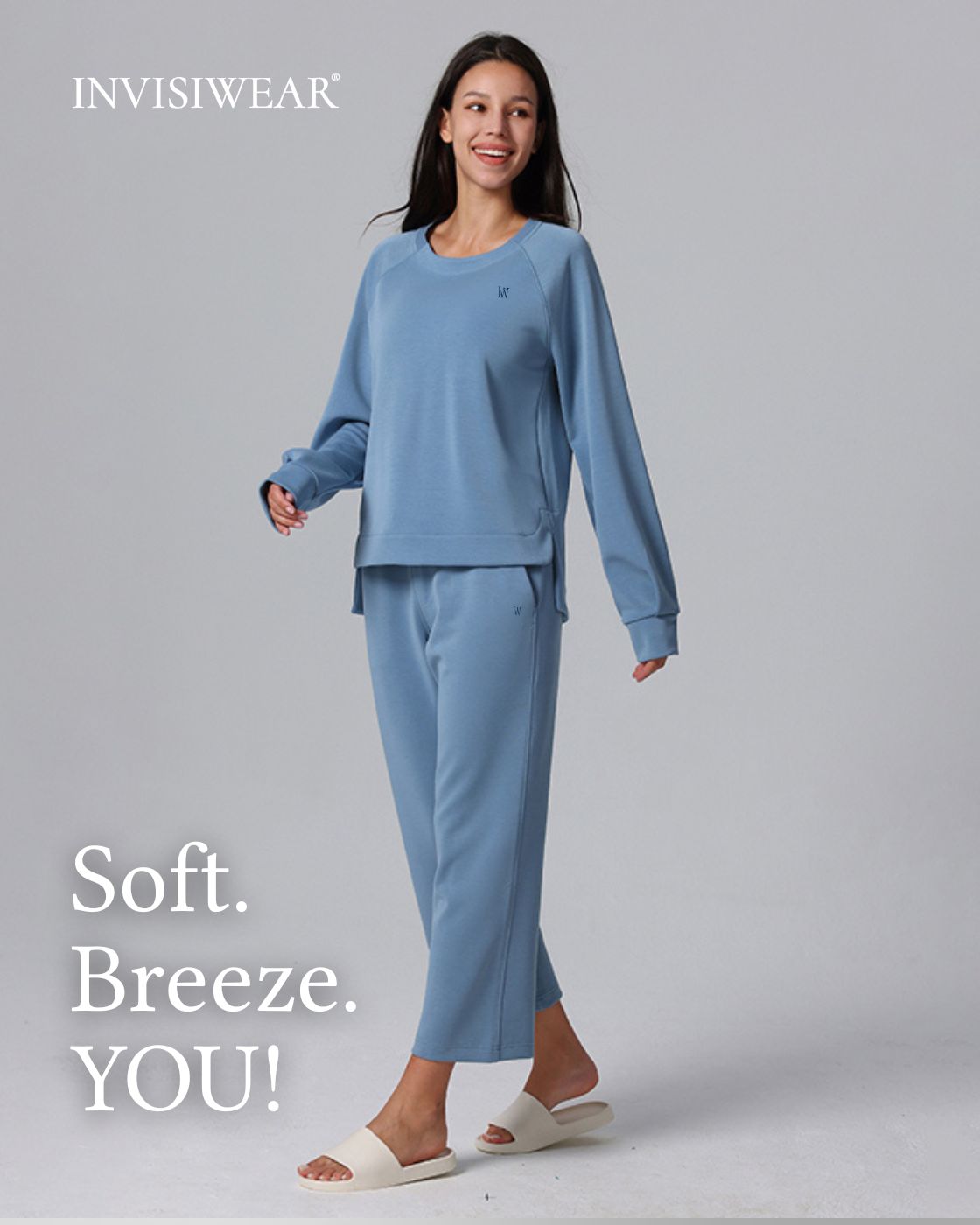 Loungewear - Langarmshirt mit High-Low-Schnitt