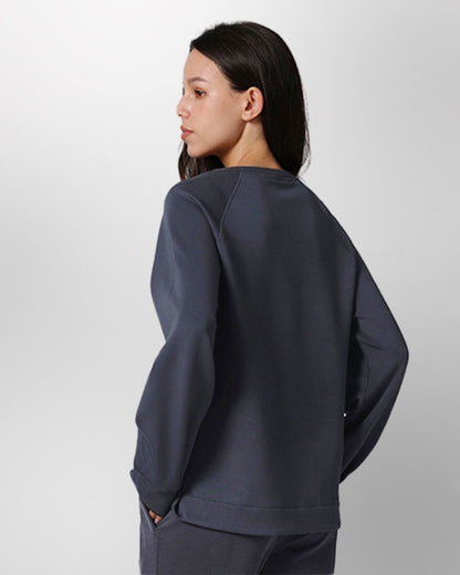 Loungewear - Langarmshirt mit High-Low-Schnitt