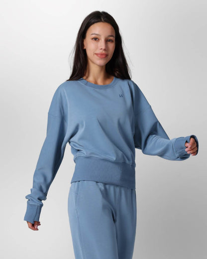 Loungewear - Langarmshirt mit Rippbündchen