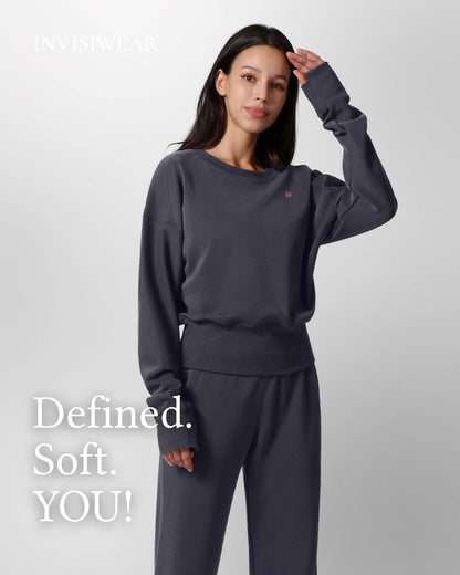 Loungewear - Langarmshirt mit Rippbündchen