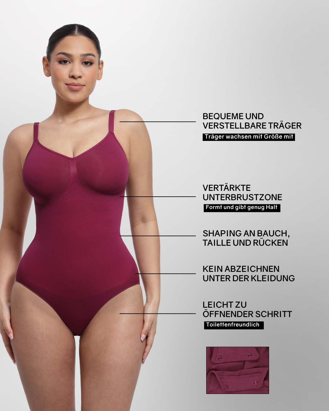 PREMIUM Body mit Panty und breiteren Trägern