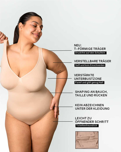 PREMIUM | Shapewear Panty Bodysuit | Extra wide straps | Medium Shape