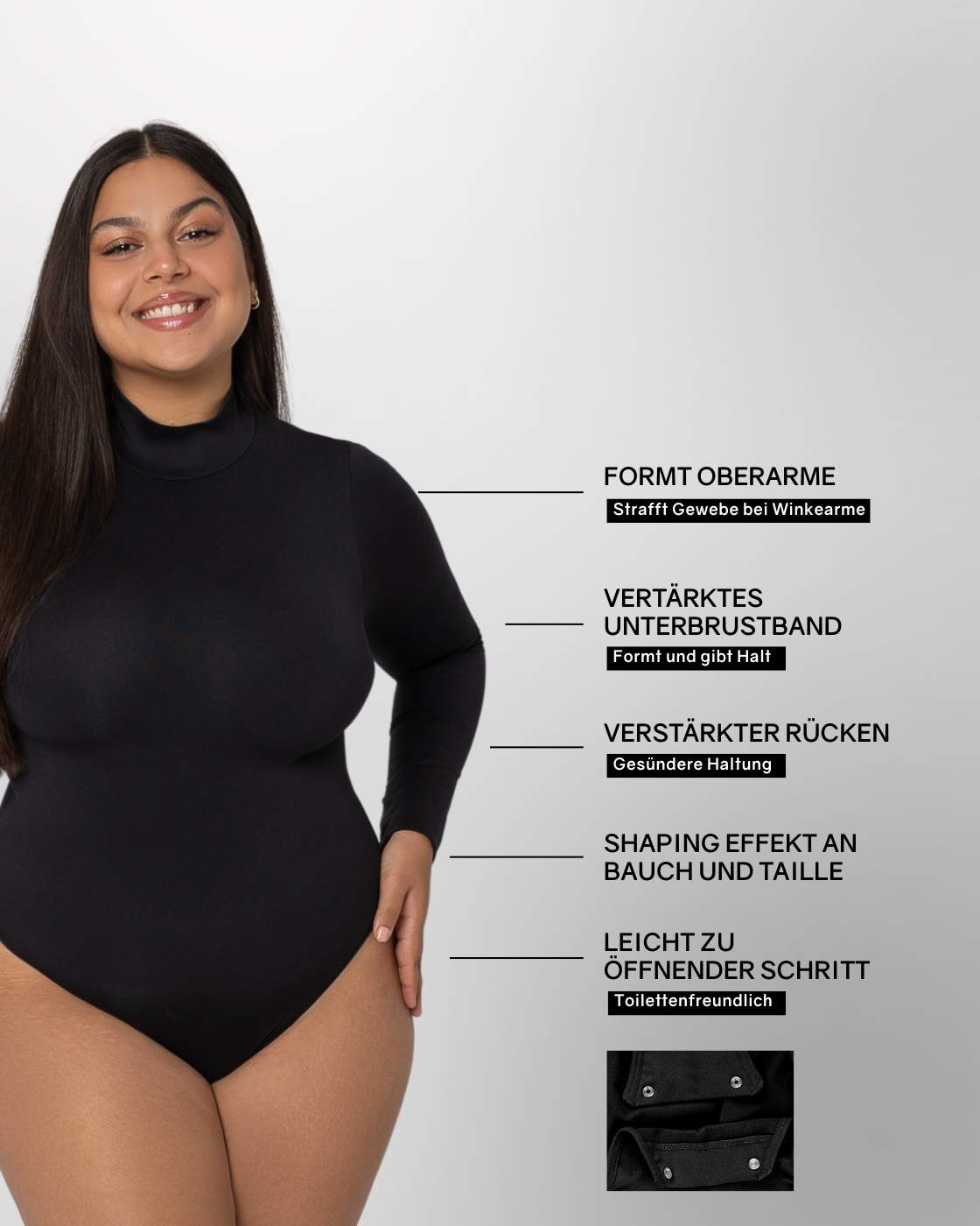 PREMIUM InvisiShape | Eco 🌱 Shaping Body mit langen Armen & Rollkragen