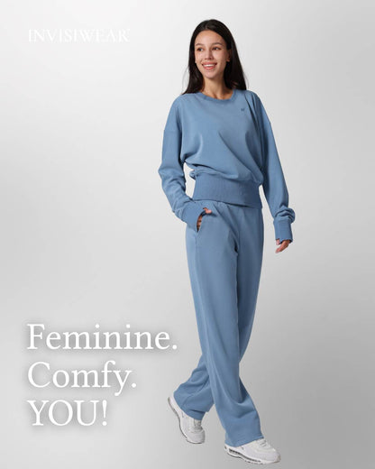 Loungewear - Langarmshirt mit Rippbündchen