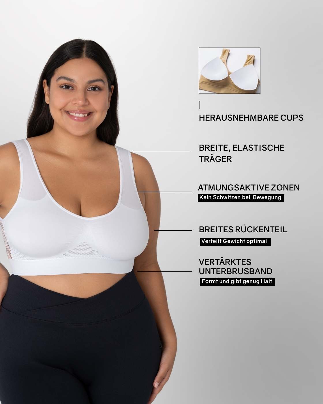 InvisiBra "Air" - Comfortable Wireless Sports Bra