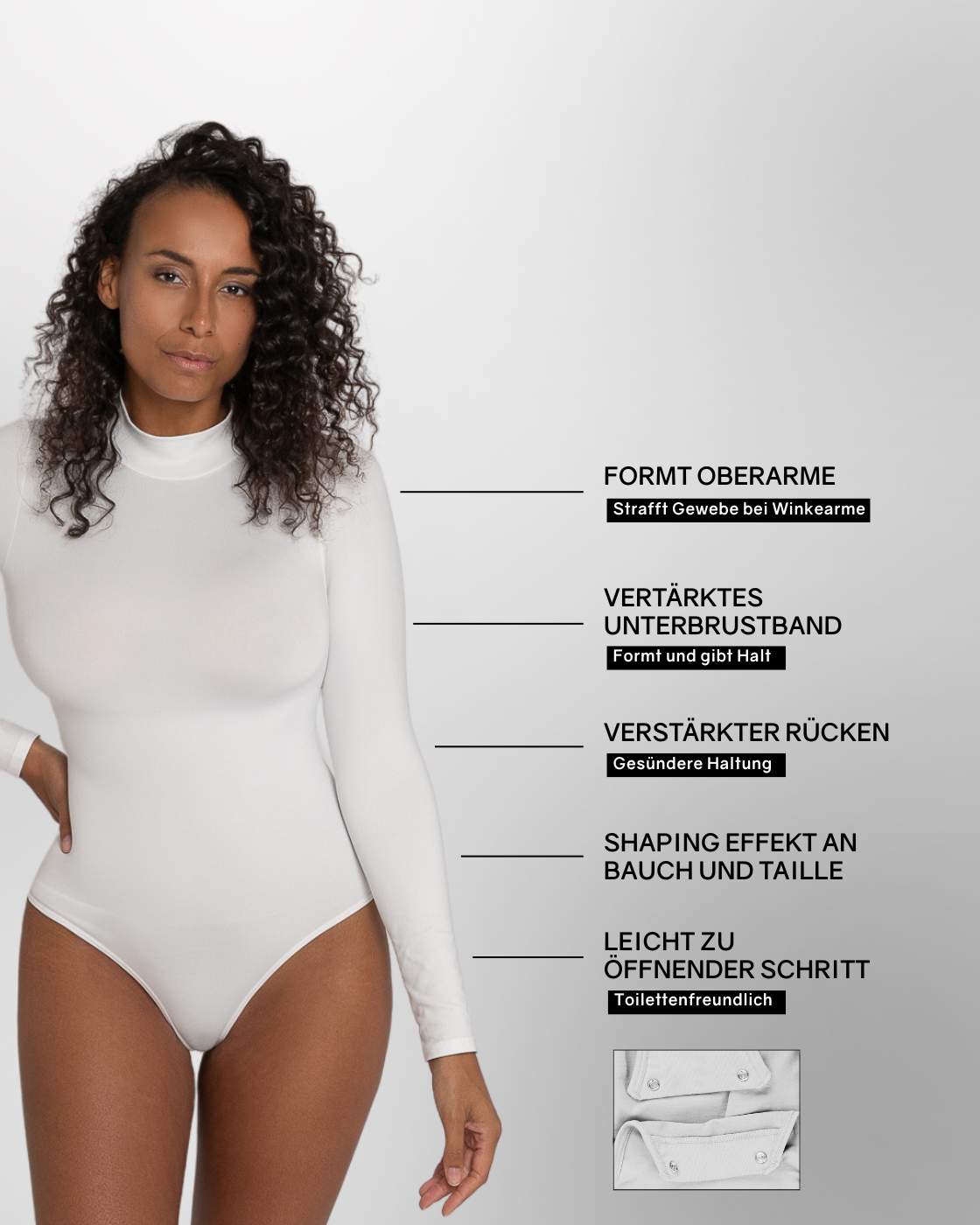 PREMIUM InvisiShape | Eco 🌱 Shaping Body mit langen Armen & Rollkragen