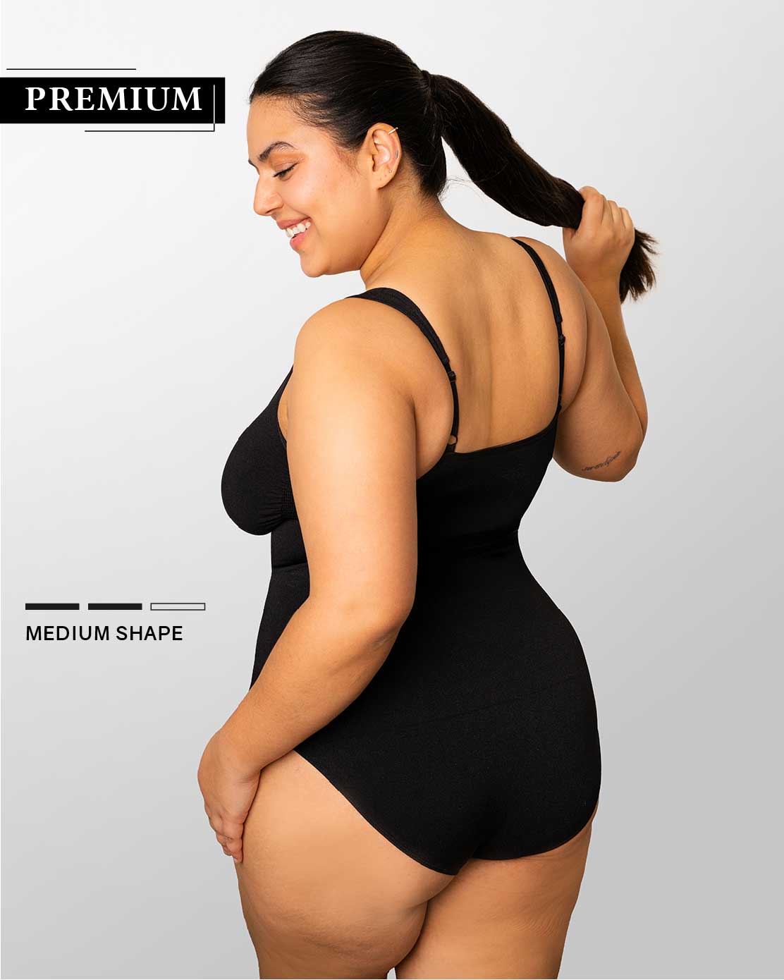 PREMIUM | Shapewear Panty Bodysuit | Extra wide straps | Medium Shape