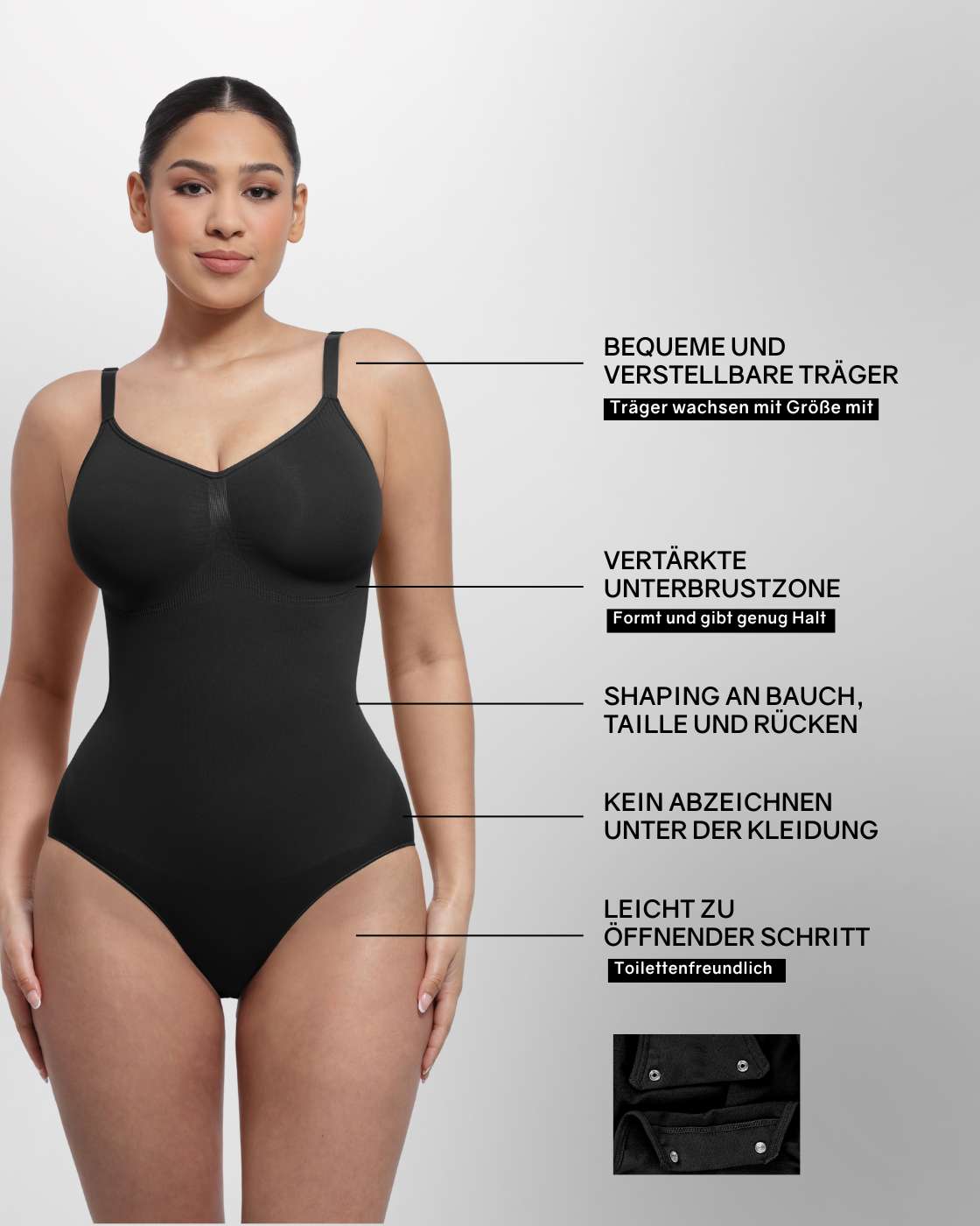 PREMIUM Body mit Panty und breiteren Trägern