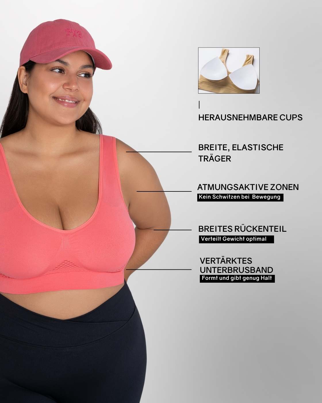 InvisiBra "Air" - Comfortable Wireless Sports Bra