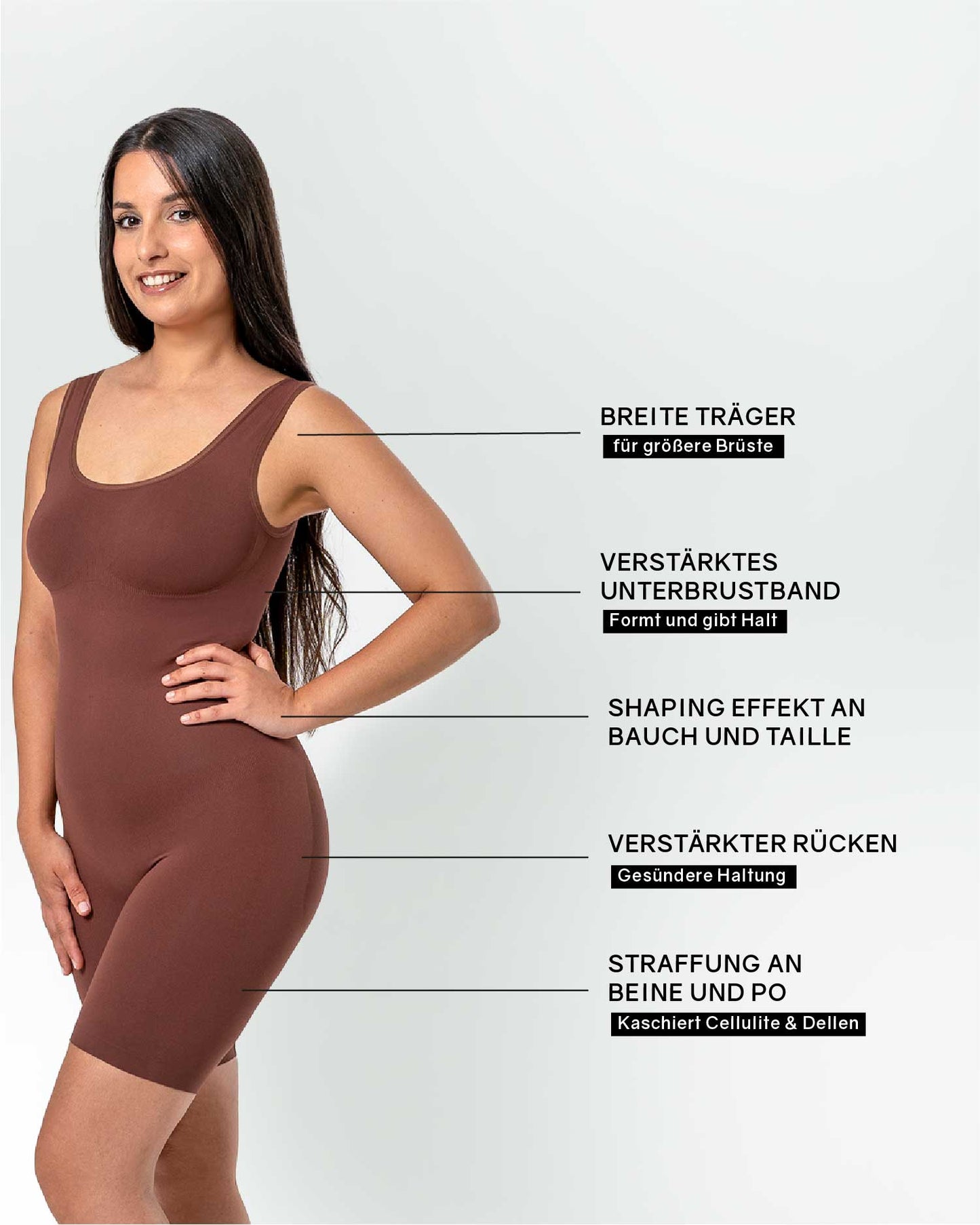 PREMIUM | Shapewear Shorts Bodysuit | extra wide straps | Eco 🌱