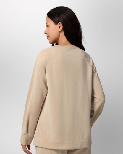 Loungewear - Langarmshirt mit High-Low-Schnitt