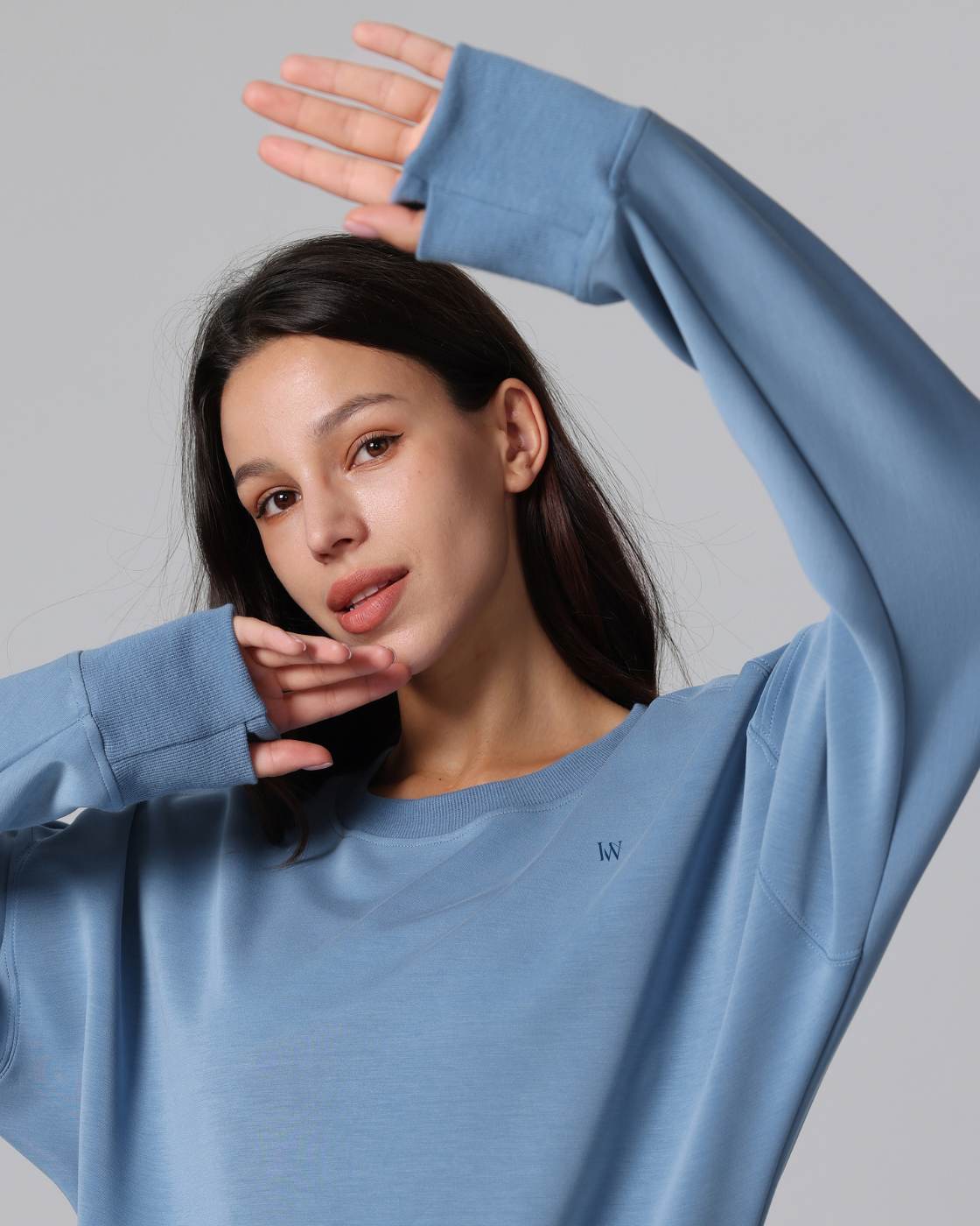 Loungewear - Langarmshirt mit Rippbündchen