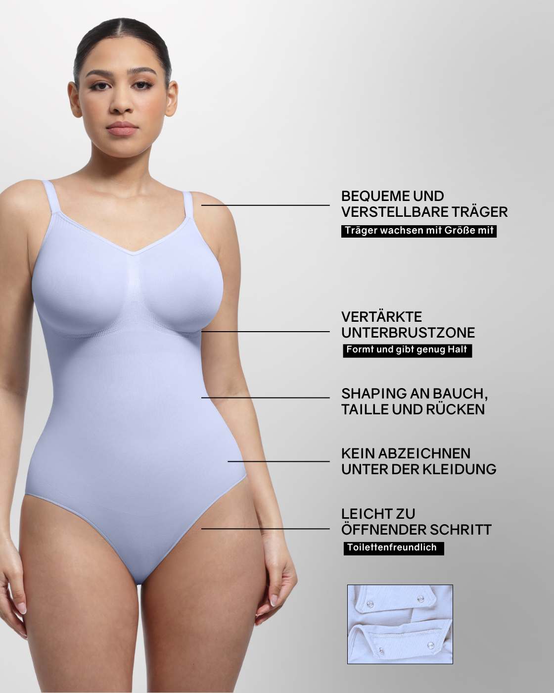 PREMIUM Body mit Panty und breiteren Trägern