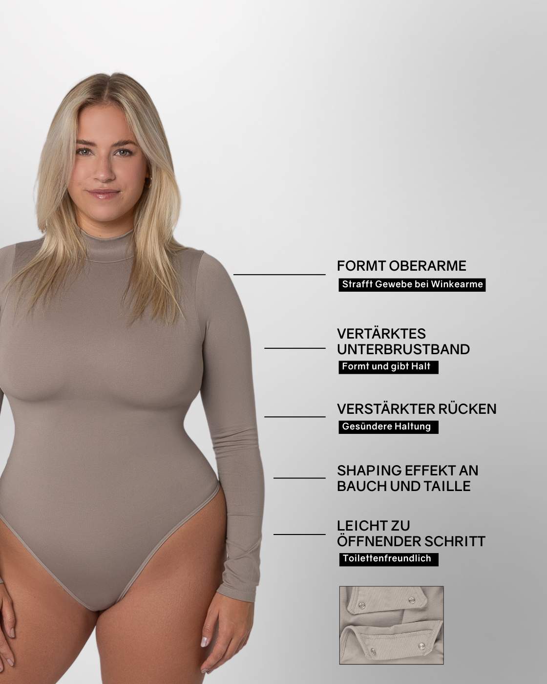 PREMIUM InvisiShape | Eco 🌱 Shaping Body mit langen Armen & Rollkragen