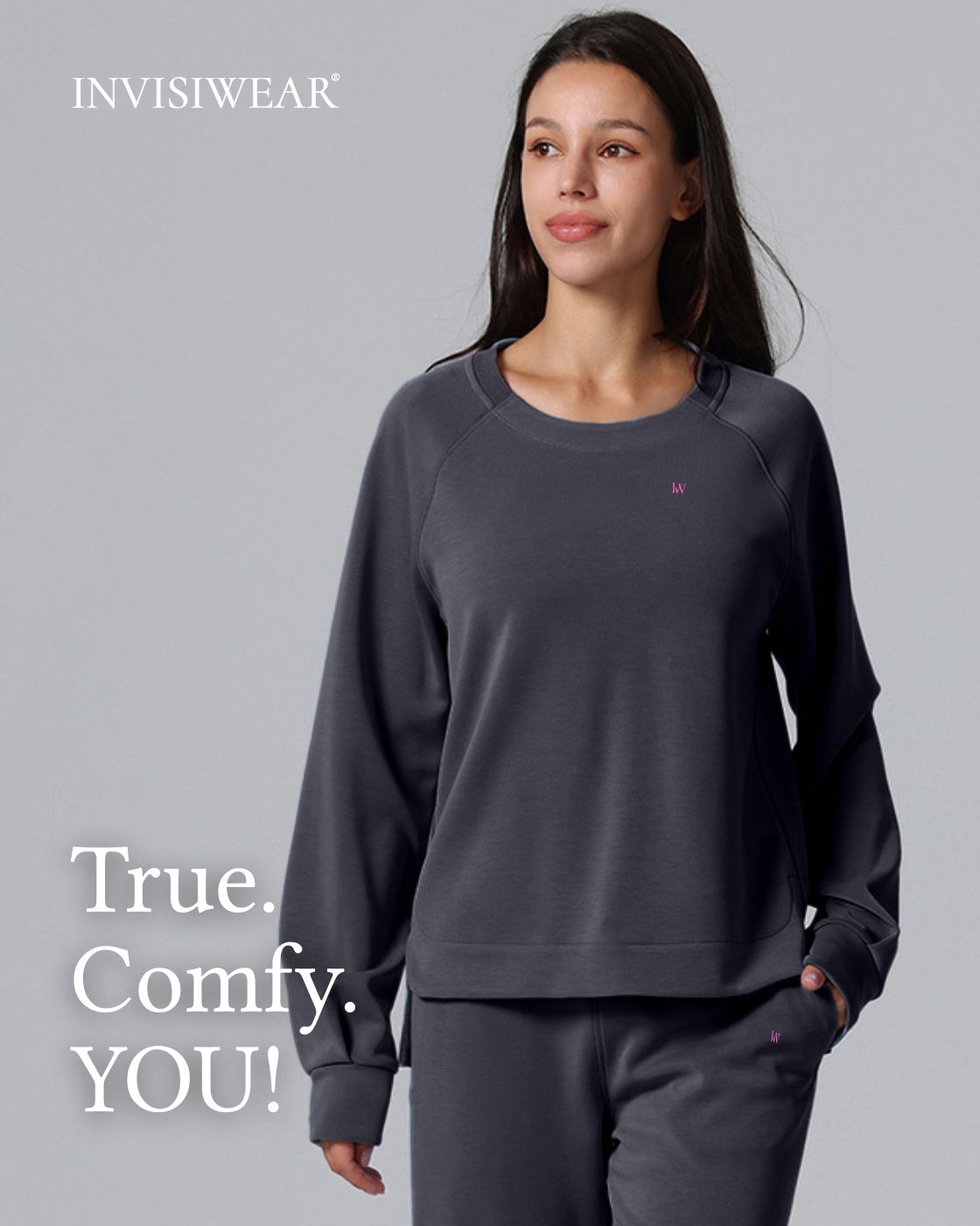 Loungewear - Langarmshirt mit High-Low-Schnitt