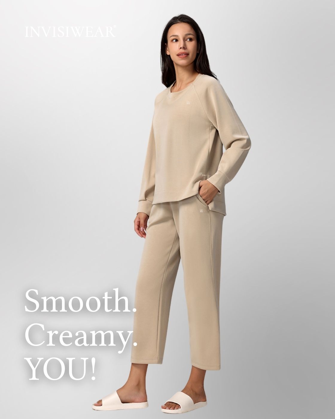 Loungewear - Langarmshirt mit High-Low-Schnitt